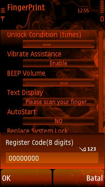 Kode Activate FingerPrint s60v5 by Erit